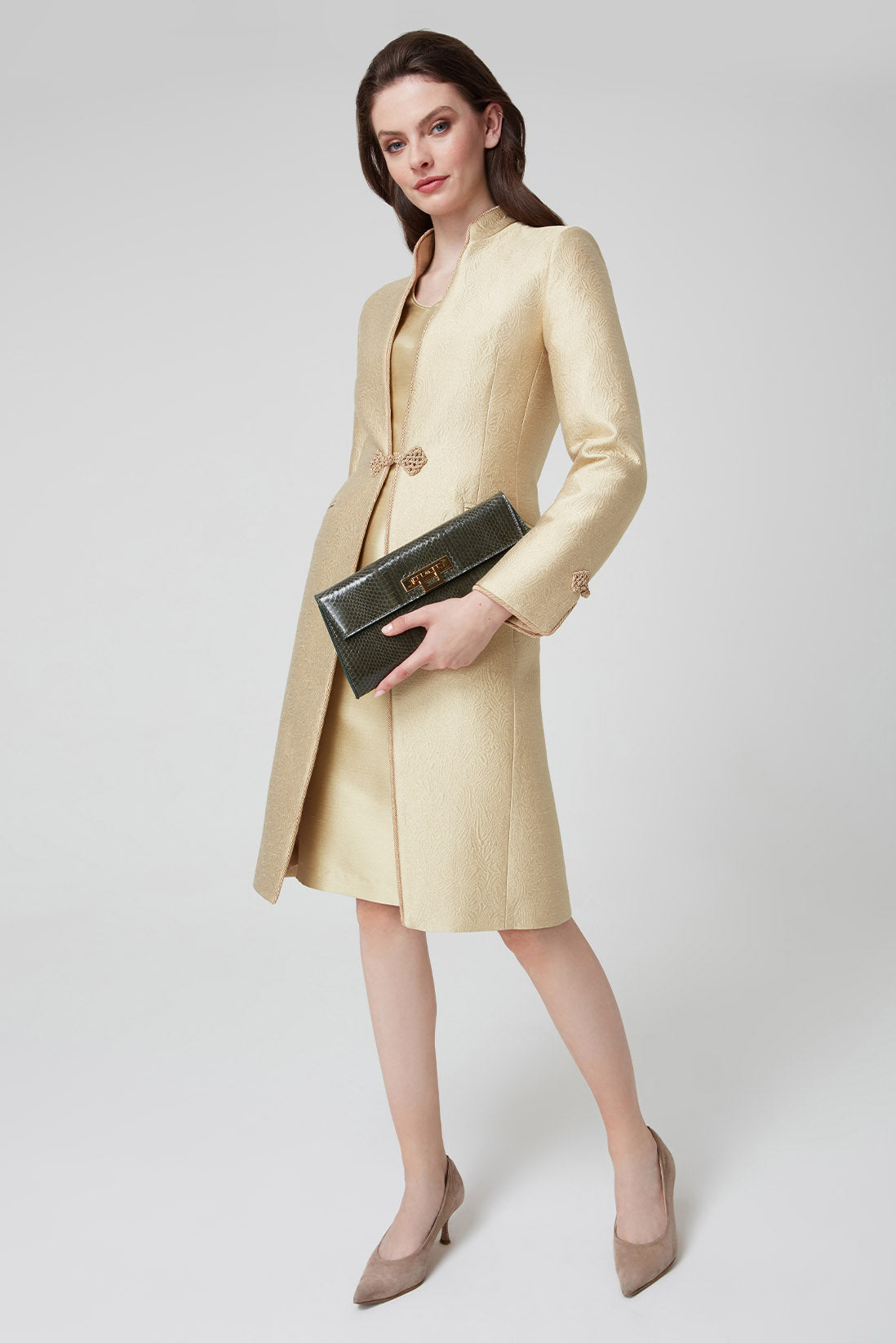 gold coat dress What Color Coat to Pair with Gold Dress
