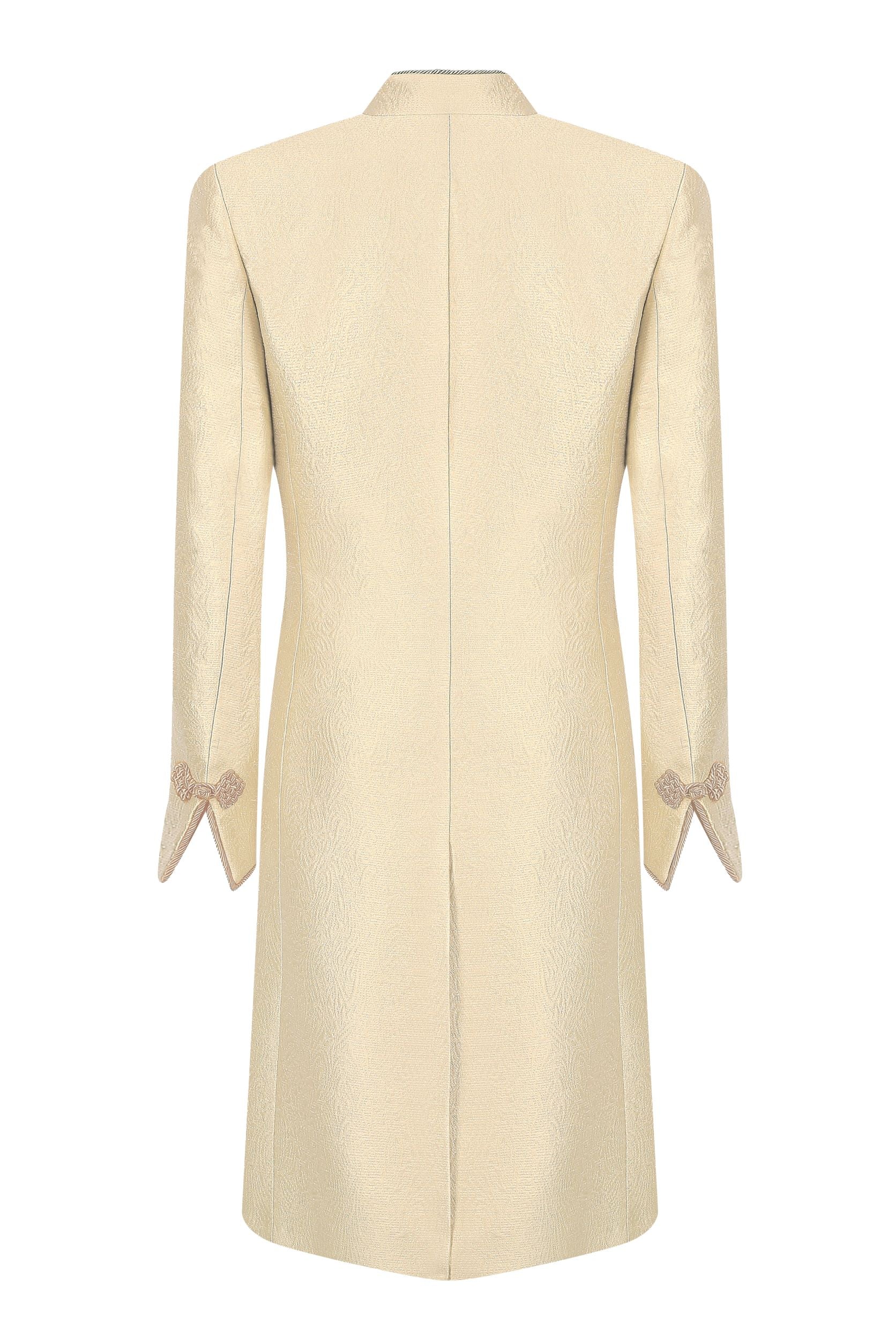 gold coat dress Light yellow coat dress