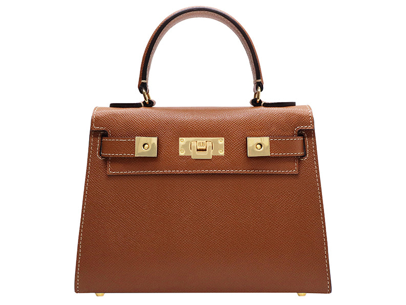 Maya Midi Palmellato Handbag Tan Lalage Beaumont