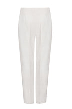 Narrow Trousers in Ivory Plain Raw Silk Tussar - Phoebe