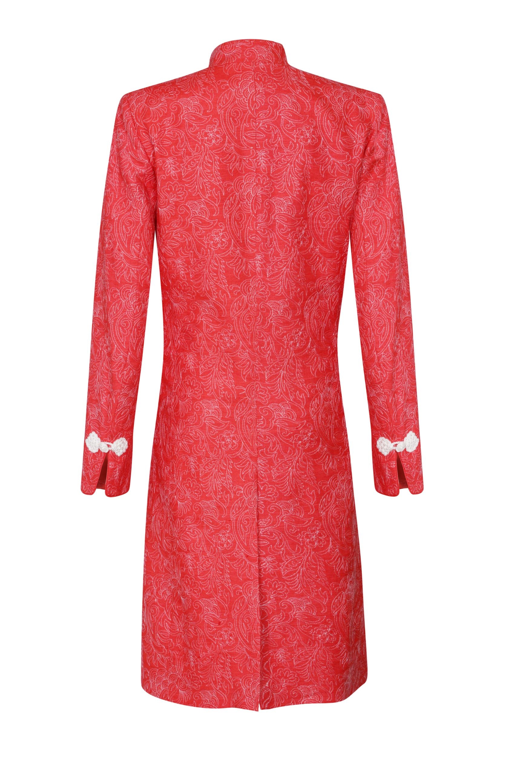 dress-coat-in-embroidered-scarlet-red-raw-silk-tussar-vicky-lalage