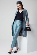 Ash Dress Coat in Summer Brocade with Cord Trim and Frogging - Vicky