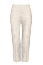 Narrow Leg Trousers in Champagne Raw Silk - Phoebe
