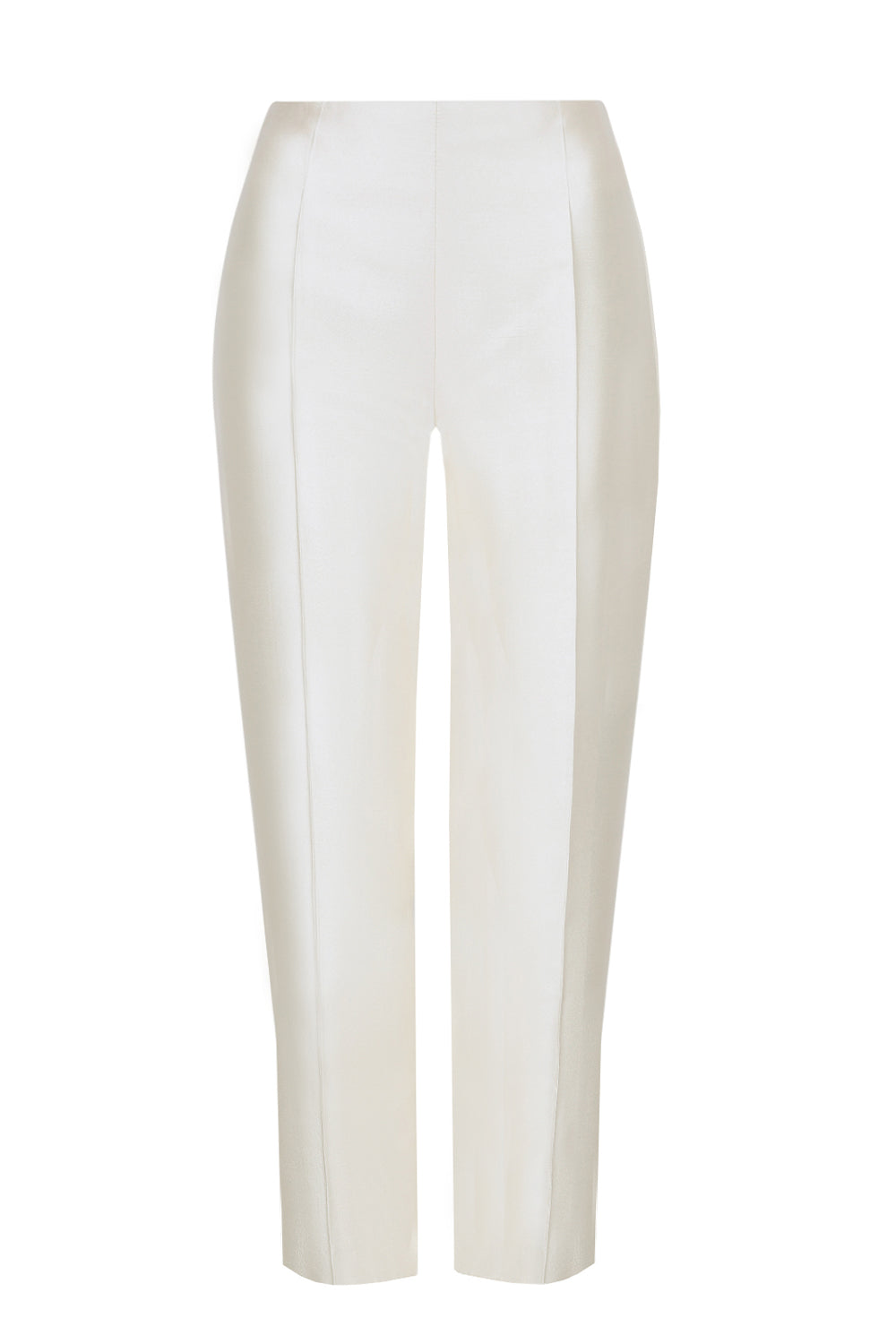Ivory Sateen Trousers - Phoebe