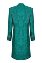 Peacock Dress Coat in Winter Brocade with Cord Trim and Frogging - Vicky