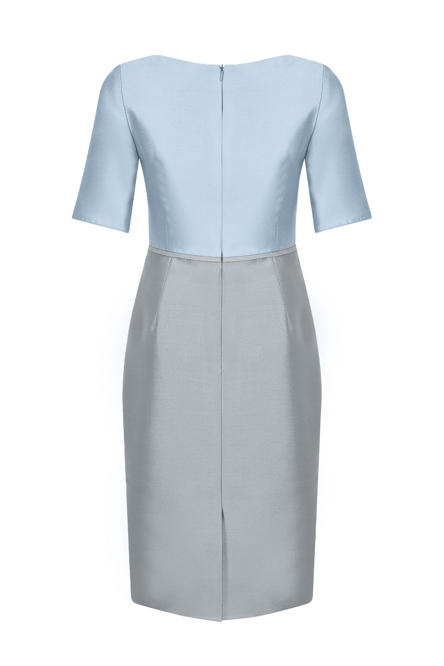 Sky Blue Grey Sateen Dress Amelia