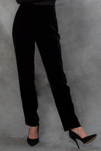 Trousers - Velvet Trousers With Narrow Leg In Black - Cigarette