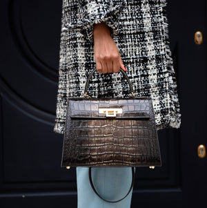 Fonteyn large leather handbag with detachable shoulder strap