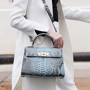 Blue luxury python handbag 