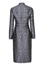 Moiré Silk Sateen Dress in Ash/Graphite - Emma