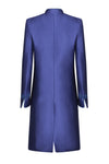 Purple/Royal Dress Coat in Plain Brocade with Cord Trim and Frogging - Vicky