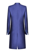 Purple/Royal Dress Coat in Plain Brocade with Cord Trim and Frogging - Vicky