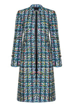 Tweed Dress Coat in Dark Multi Colours - Claire