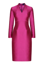 Silk Sateen Dress in Fuchsia - Emma