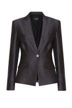 Business Jacket in Grey Spot Jacquard - Inez