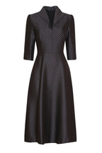 Grey Spot Jacquard Dress - Naomi