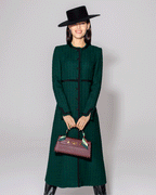 Sienna Coat in Bottle Green Tweed
