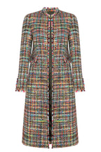 Claire Coat in Green/Multi Tweed
