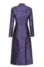 Emilia Dress in Purple/Navy Jacquard Flower