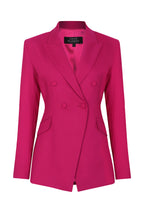 Imogen Jacket in Magenta Wool Faille