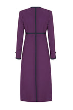 Sienna Coat in Aubergine Wool Faille
