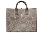 Aurora Logo Jacquard Print Large Tote Bag - Beige/Taupe