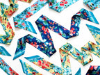 Banderole - Silk Ribbon Scarf - Turquoise Cloisonné Print