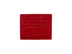 Single Card Holder Orinoco 'Croc' Print Calf Leather - Red