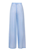 Camille Trousers in Sky/Multi Spot Silk Chiffon