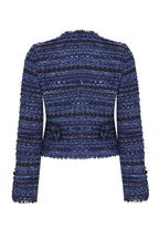 Carrie Jacket in Blue Striped French Tweed