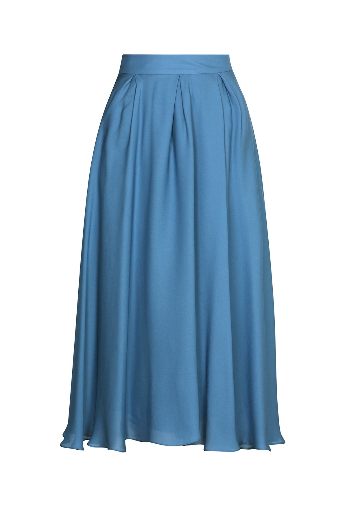 Christabel Skirt in Rackley Blue Silk Double Georgette