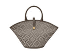 Clara Logo Jacquard Print Bag - Beige/Taupe