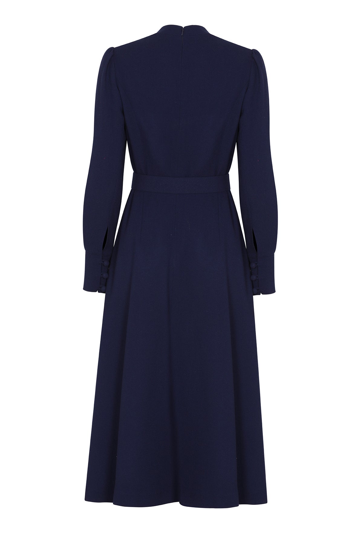Cleo Dress in Navy Wool Crepe