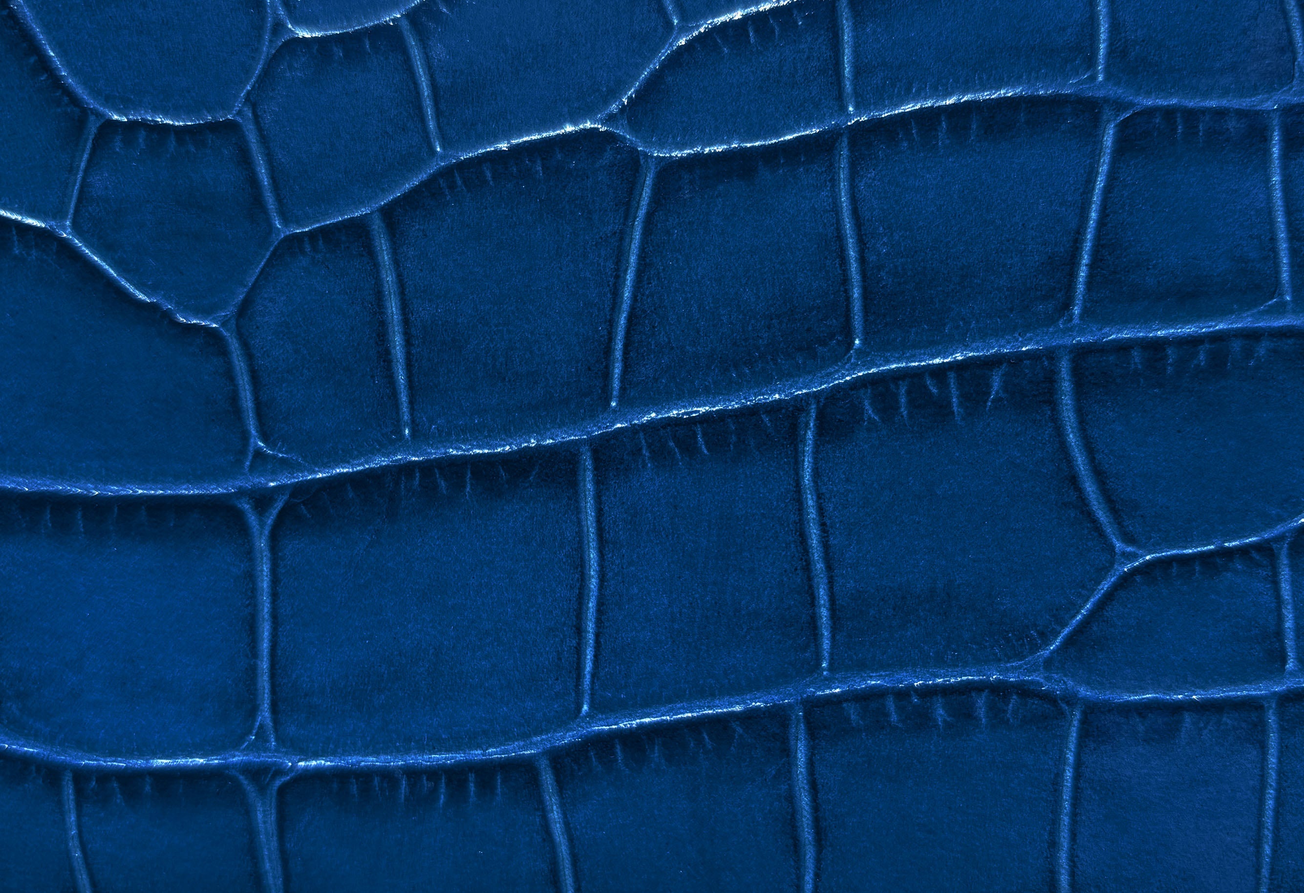 Maya East West 'Croc' Print Handbag Cobalt | Lalage Beaumont