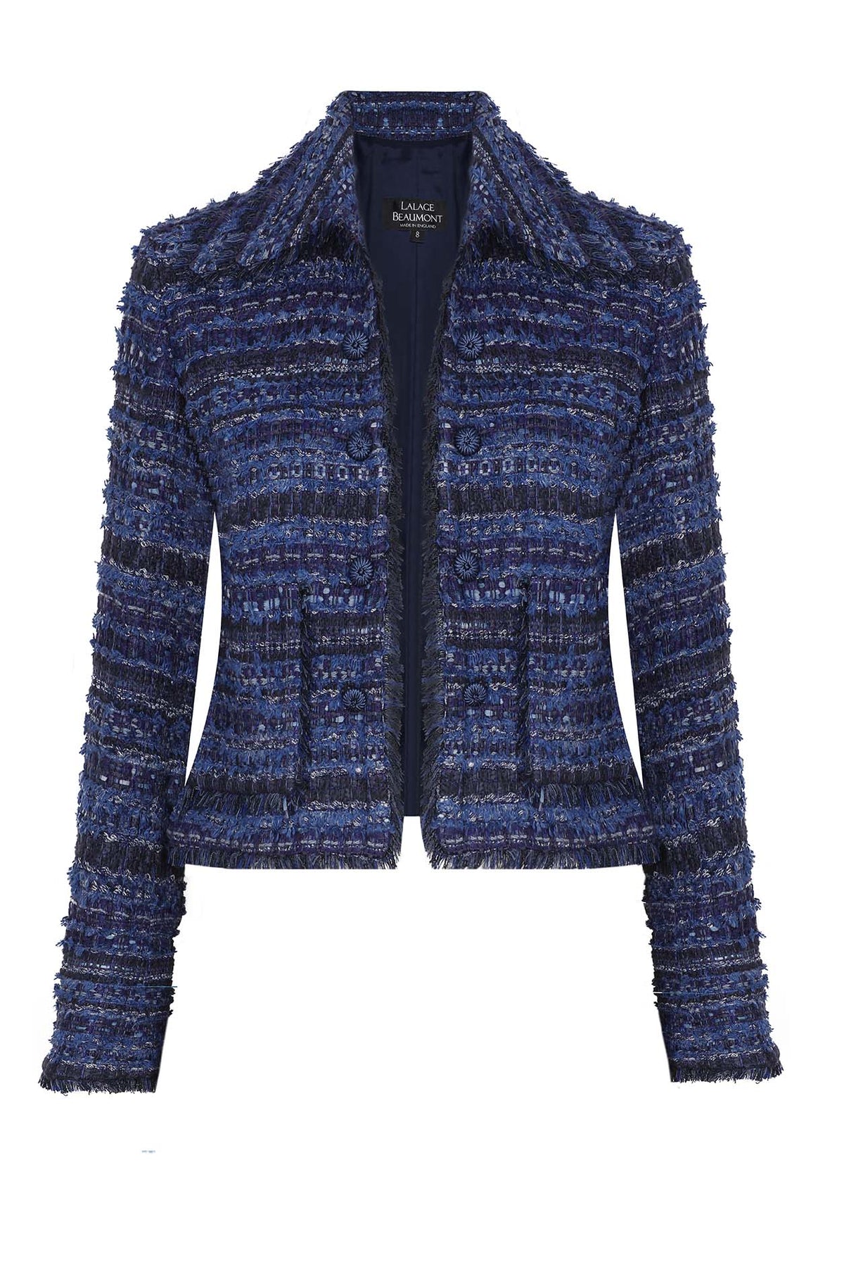 Davi Jacket in Blue Striped French Tweed
