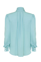 Denisa Blouse in Aqua Georgette