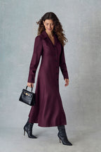 Eleanor Dress in Burgundy Donegal