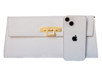 Fonteyn Clutch Pythonskin Handbag - Celadon