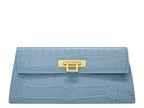 Fonteyn Clutch 'Croc' - Bluebell/Gold