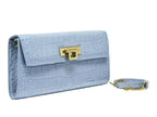 Fonteyn Clutch 'Croc' - Bluebell/Gold