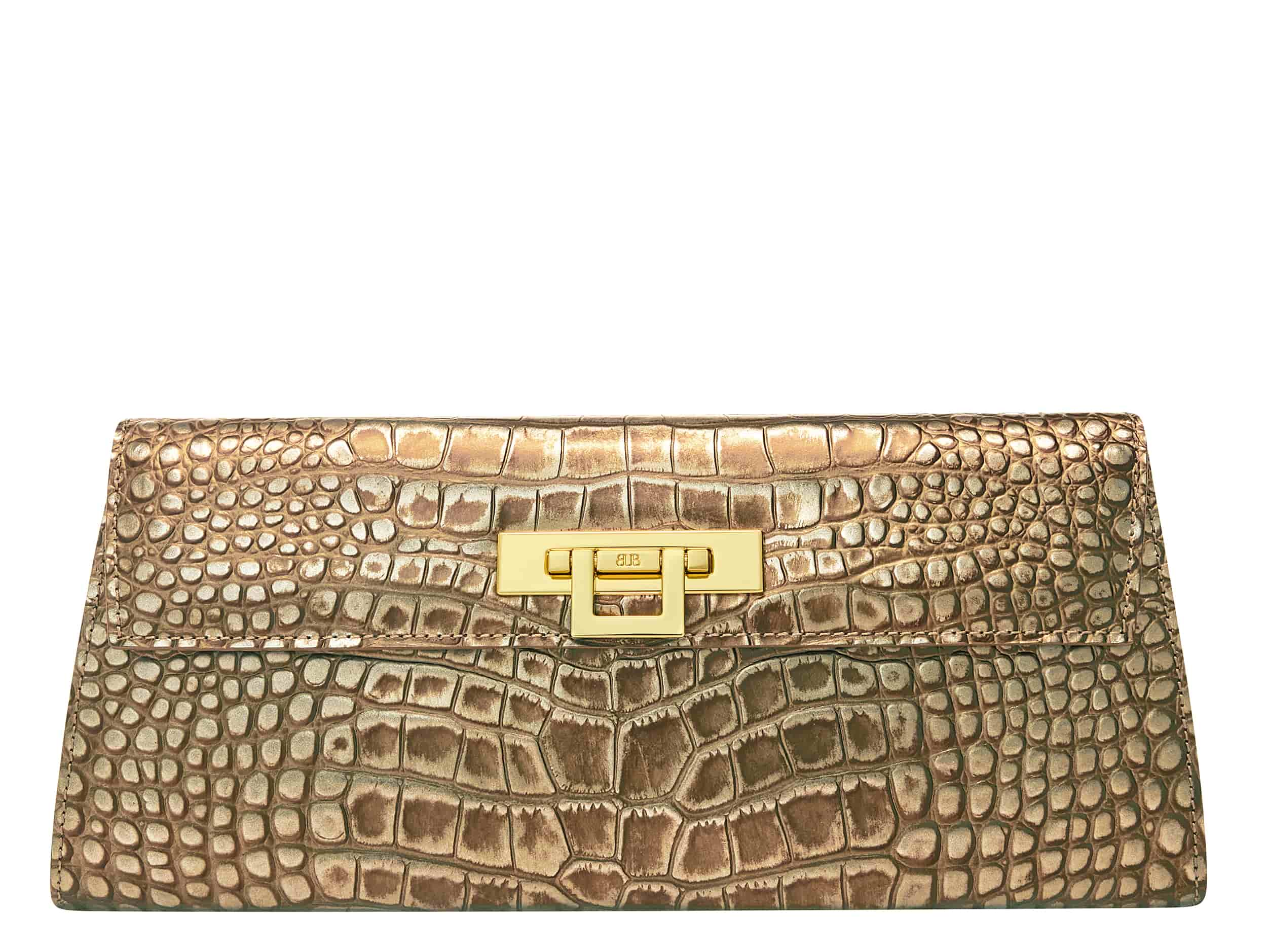 Fonteyn Clutch Croc Print bag Bronze Lalage Beaumont