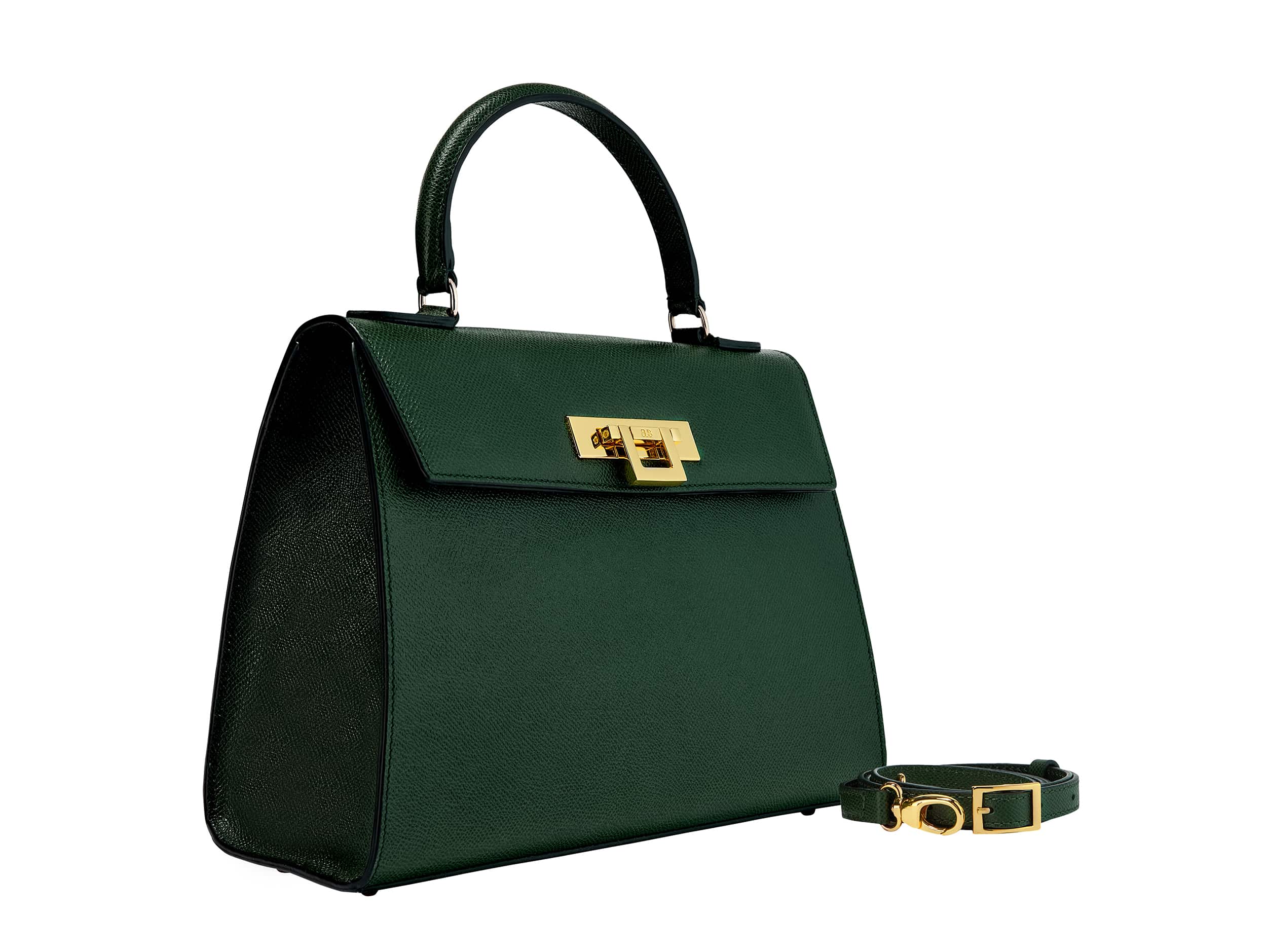 LA PALMA ファルダ Fonteyn Large Palmellato Handbag Dark Green | Lalage Beaumont
