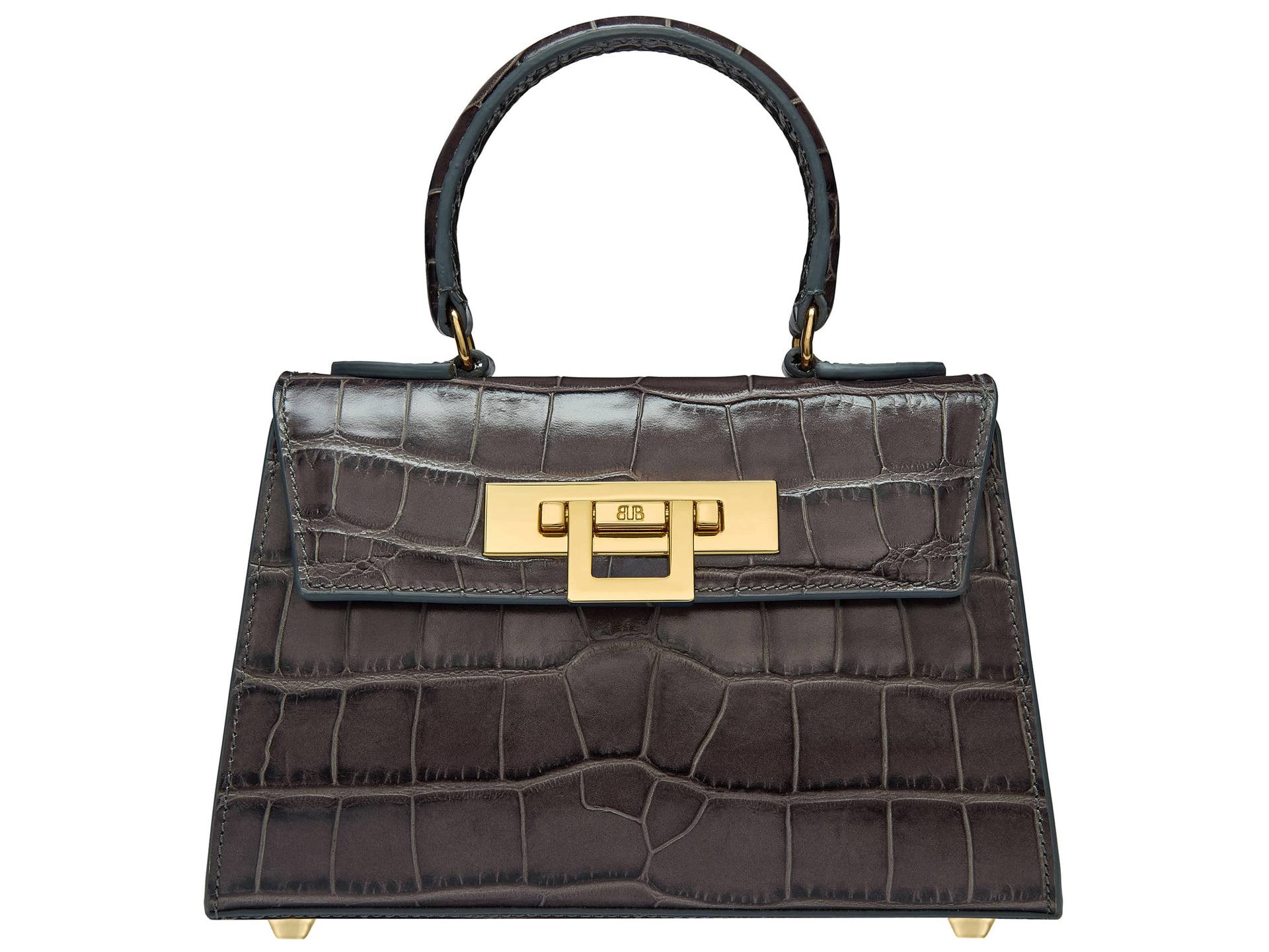 Fonteyn Mignon 'Croc' Print Handbag Dark Grey | Lalage Beaumont