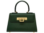 Fonteyn Mignon Dolomite Pebble Print Calf Leather Handbag - Dark Green