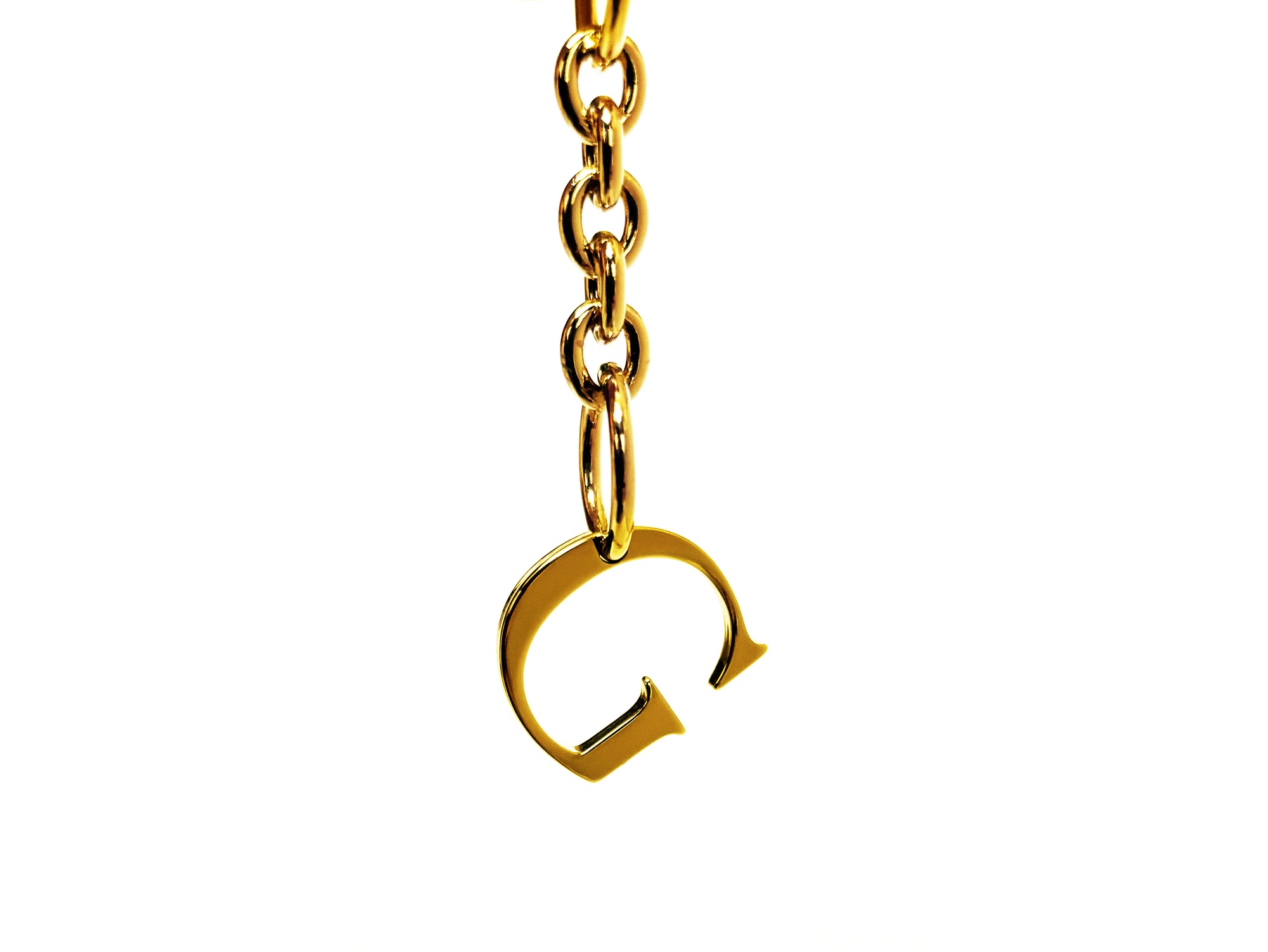 Initial Charm with Logo Oval Clip
