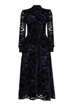 Gaie Dress in Navy Velvet Devoré