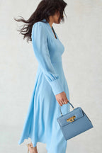 Sofia Dress in Pale Blue Double Georgette