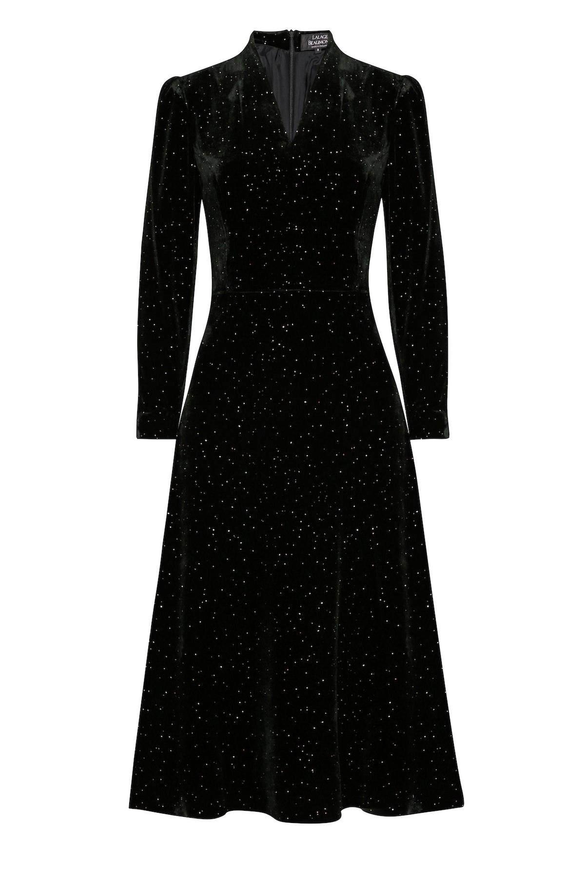 Velvet Midi Dress Gold Sparkle Detail Sophie