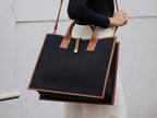 Aurora Large Logo Jacquard Print Tote Bag - Black/Tan