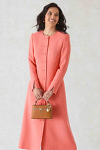 Sienna Coat in Watermelon Double Wool Crepe